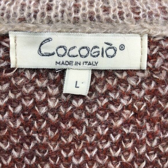 Cocogio‎ Women's Large Multicolor Mohair Wool Blend Open Front Cardigan Sweater - Picture 6 of 8